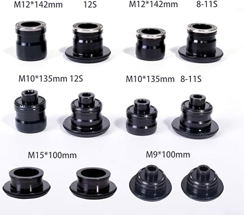 Kit di conversione del mozzo della bicicletta con adattatore QR per asse passante per diverse dimensioni tra cui M9 e M10 (12 x 142 mm) - Ysert