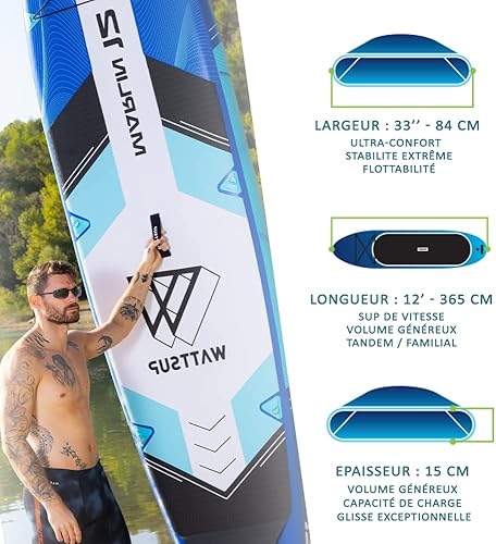 Wattsup, Marlin 12’, Sup, Multicolore, U, Adulti Unisex. - Ysert