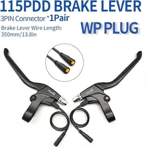 Leve freno per bicicletta elettrica in lega di alluminio con cavo WP impermeabile a 3 pin Mountain Bike Maniglie freno antiscivolo sinistra destra Accessori per biciclette - Ysert