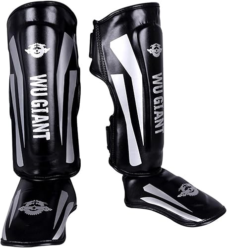 Protettivo Imbottita Paratibie,Paratibie Muay Thai,parastinchi Muay Thai,con Pelle PU Antideflagrante e Fodera in Lattice ad Alta Densità,Proteggono Le Tibie e Il Collo del Piede. - Ysert