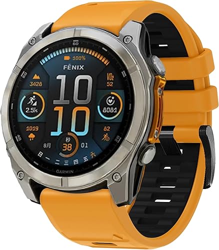 Silicone Braccialetto per Garmin Fenix 8 47mm/Fenix E 47mm Strap. Wristband Bands Sgancio Rapido Cinturino Wristband Armband Sportivo per Garmin Fenix E 47mm/Fenix 8 47mm - Ysert