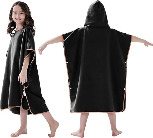 Bambini Swim Poncho Surf Poncho Asciugamano con Cappuccio, Robe da Bagno Towel in Microfibra Assorbente, Accappatoio per Surf Viaggi Campeggio Piscina Spiaggia, Blu Navy - Ysert