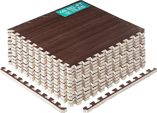 Yes4All 60x60 cm fino a 11,1 m² Set 6/12/30 Piastrelle per pavimenti in schiuma EVA, tappetino in schiuma, tappetino per palestra, tappetino ad incastro per garage, piscina all'aperto - Ysert