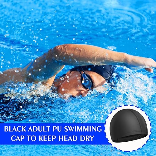 Cuffie da Nuoto Cuffia Piscina per Uomo Donna Cuffie Piscina, Impermeabile e Elastica per Piscina, Protezione Ottimale dei Capelli, Adatta a Nuotatori Professionisti e Principianti - Ysert