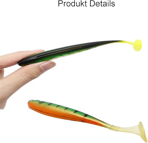 6 Pezzi Pesci in Gomma, Artificiali Esca, Esca da Pesca, Kit di Esche da Pesca per la Pesca di Pesci Predatori - Ysert