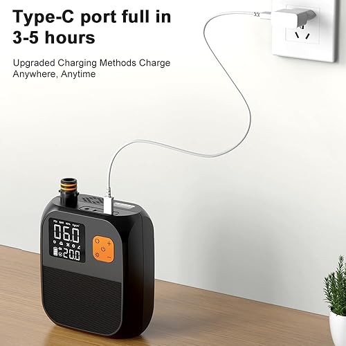 Pompa elettrica SUP da 25 PSI, pompa ad aria ad alta pressione, batteria da 8000 mAh con 6 ugelli e luce LED per barca gonfiabile, tavola da surf, materasso ad aria, galleggianti - Ysert