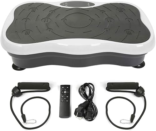 3D Fitness Pedane Vibrante Dimagrante, Piattaforma Massage Esercizio Machine, Display LCD, Telecomando, Bande Elastiche - Bluetooth Music + Telecomando - Ysert
