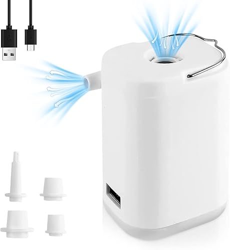 Pompa ad Aria Elettrica, ultra piccola pompa elettrica con 4 Ugelli Pompa portatile ricaricabile,per campeggio, trekking, backpacking - Ysert