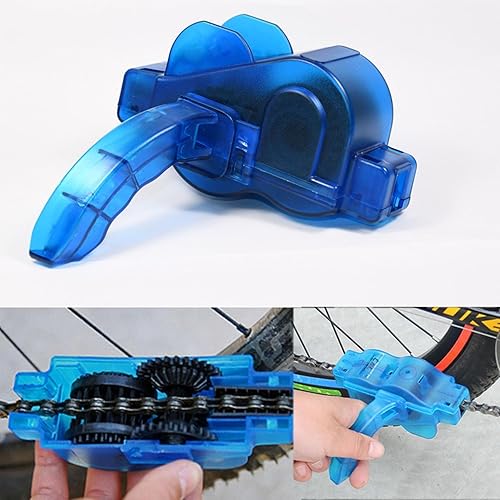 Kit Pulisci Catena Bici, Lavacatena da Bici Professionale Accessori, 4 Pezzi Kit di Spazzola Pulizia della Catena, Spazzola di Pulizia per Catena Moto Bicicletta, Rosso - Ysert