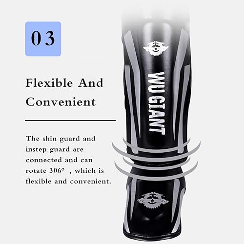Protettivo Imbottita Paratibie,Paratibie Muay Thai,parastinchi Muay Thai,con Pelle PU Antideflagrante e Fodera in Lattice ad Alta Densità,Proteggono Le Tibie e Il Collo del Piede. - Ysert