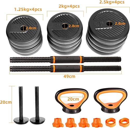 6in1 Manubri Palestra Pesi Plestra Manubri regolabili set pesi palestra 20 25 40 kg-ZERRO - Ysert