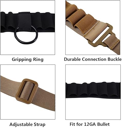 Tactical 25 Rounds 12/20 Calibro Fucile Munizioni Cintura Borsette Supporto Bandoliera Cintura Militare Pistola Da Caccia 12/20 GA Cartuccia Proiettile Cintura - Ysert
