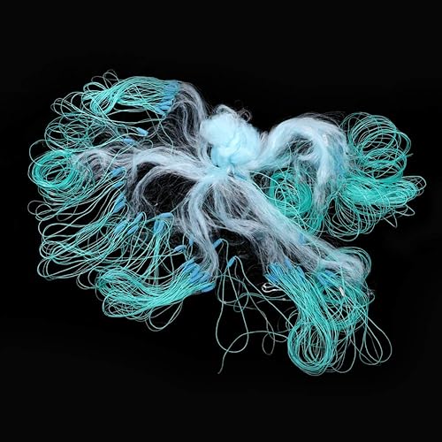 Rete da Pesca 50 M di Lunghezza 1,5 M di Altezza - 3 Strati in Nylon Pesante Con Accessori per Galleggiante, Lavello a Rete Piccola - Strumento Pratico Regali (3 Dita) - Ysert