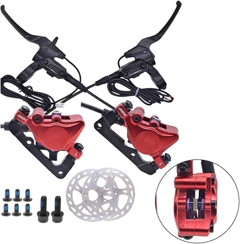 Set di freni a disco idraulici, in lega di alluminio, freno a disco anteriore sinistro posteriore destro, per mountain bike, e-bike, fat bike, scooter elettrici (set posteriore+anteriore) - Ysert