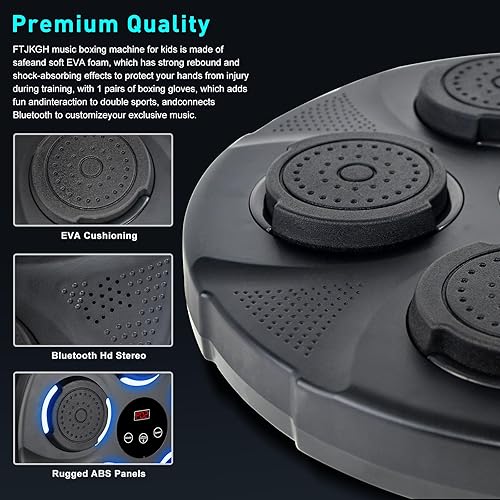 Music Boxing Machine Adulti, Macchina da Boxe Musicale, 9 modalità di velocità, Intelligente Box Musicale Pugile con Guanti da Boxe con Bluetooth, LED Boxe Musicale da Parete per Bambini - Ysert