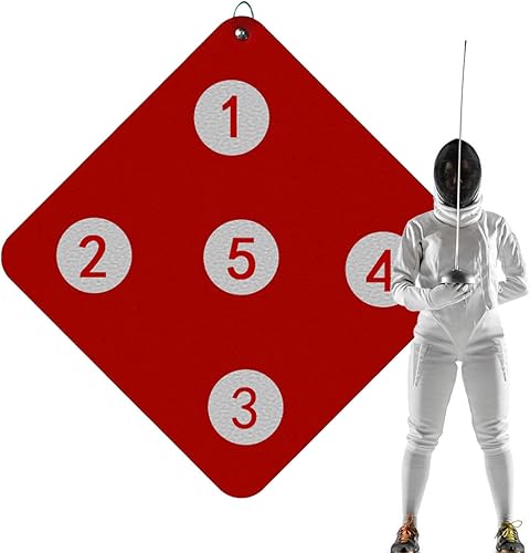 Fencing Target Practice, Wall-Mounted Fencing Target, 12.99x12.99in Skill Improvement Tool, Home Training Aid, Five Bulls-Eye Design, Ideal for Child and Adult Fencers - Ysert