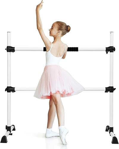 Barra Ginnastica Artistica in Metallo per Bambini, Sbarra da Danza Classica Regolabile in Altezza, con Cuscinetti Antiscivolo e Manopole, con Portata di 50 kg, 124,5 x 71 x 120 cm - Ysert