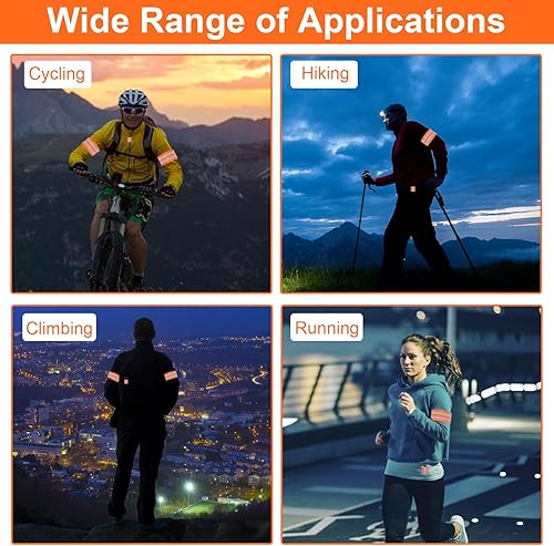 Ciondolo riflettente, 8 pezzi di ciondoli riflettenti e 2 pezzi di nastro riflettente, per jogging, portachiavi riflettente, per esterni - Ysert