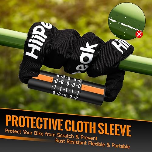 Hiipeak Catena Bici Catena Bicicletta Antifurto, Lucchetto per bicicletta Lucchetto a combinazione, lucchetto a combinazione per bicicletta protezione antifurto lucchetto a catena per bicicletta, moto - Ysert