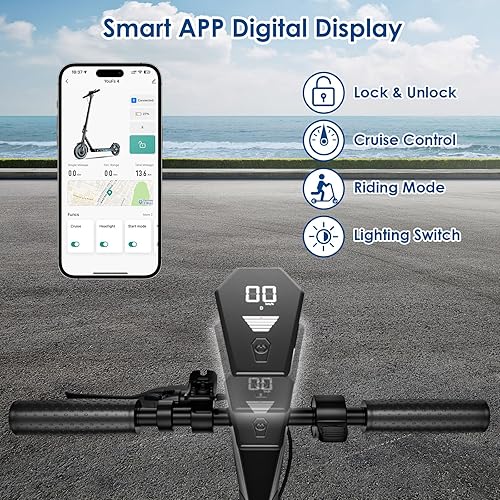 Scooter Elettrico,Alta Potenza 500w,Pneumatici Da 25,4 Cm,Velocità Massima Di 25km/H,Distanza Remota Di 45KM,Sistema Frenante A Doppio Tamburo,Escooter Pieghevole Adulto,Carico Massimo 120KG - Ysert