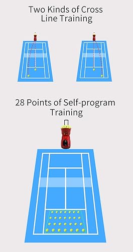 Tennis Ball Machine T1600 - Multi funzione, velocità massima 90mph, altezza variabile e oscillazione e programmabile - Ysert