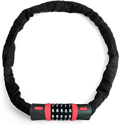 Lucchetto Bici Catena,100cm Catena Bicicletta Antifurto,Lucchetto Bici Combinazione a 5 cifre, di lunghezza lucchetto bicicletta antifurto,per biciclette, e-bike, moto e altre applicazioni - Ysert