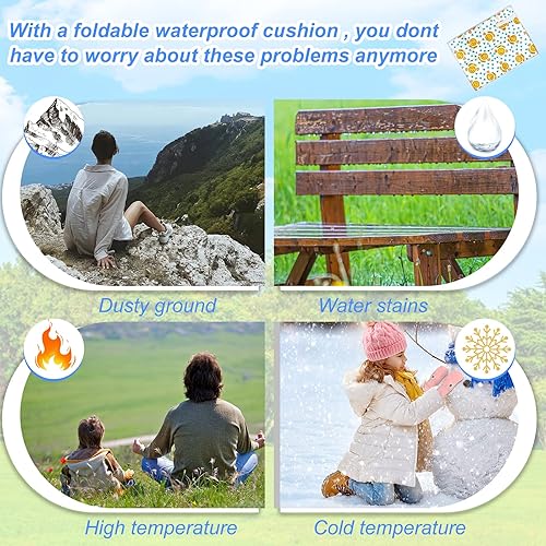 4 cuscini per esterni, pieghevoli, per esterni, parco giochi, campeggio, escursioni, picnic, con 1 custodia - Ysert