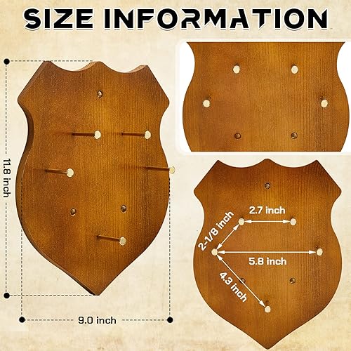 Supporto per spada da parete, in legno, con supporto per spada, con gancio per spada, marrone - Ysert