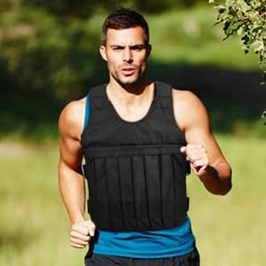Giacca Pesata Regolabile, Carico Massimo 20kg Gilet Pesato Gilet Attrezzatura Per Allenamento Per Uomini Donne Forza Jogging, Corsa, Allenamento, Camminata - Ysert