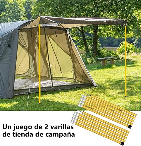 KOMCLUB Set di 4 aste telescopiche per tende in alluminio, per tende da campeggio, leggere, regolabili, per sport all'aria aperta, campeggio, 1,9 m (set da 4 pezzi) - Ysert