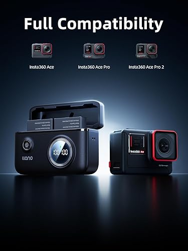 Batteria 360 Ace Pro (2 confezioni da 1750 mAh) e caricabatterie doppio rapido da 18 W per Insta360 Ace Pro/Ace - Ysert