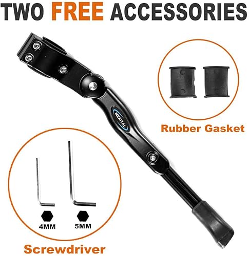 Cavalletto per Bici, Regolabile Alta qualità Alluminio Lega Cavalletto Laterale per 24”-28” Mountain Bike, Bici da Strada, Biciclette, MTB Bici - Ysert