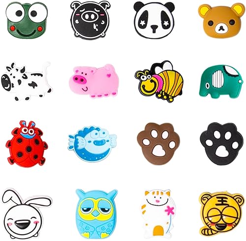 Ammortizzatore per Racchetta da Tennis 16 Pezzi Antivibrazione Tennis Animali Racchetta Badminton Ammortizzatori in Silicone Accessori per Racchetta da Tennis per Badminton Racchetta da Squash - Ysert