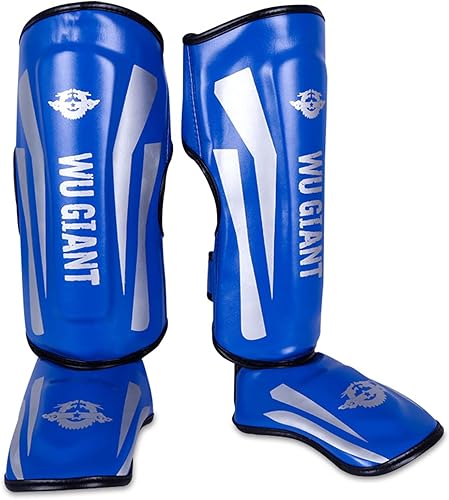 Protettivo Imbottita Paratibie,Paratibie Muay Thai,parastinchi Muay Thai,con Pelle PU Antideflagrante e Fodera in Lattice ad Alta Densità,Proteggono Le Tibie e Il Collo del Piede. - Ysert