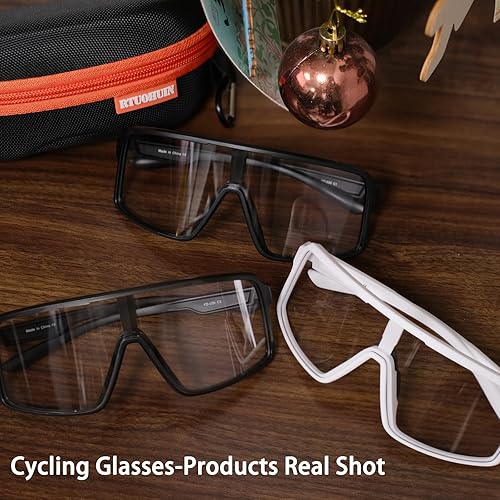 RTUOHUIN Occhiali da ciclismo fotocromatici per uomo e donna, occhiali da sole fotocromatici, protezione UV400, trasparenti, per bici da corsa, sport all'aria aperta TR90 - Ysert