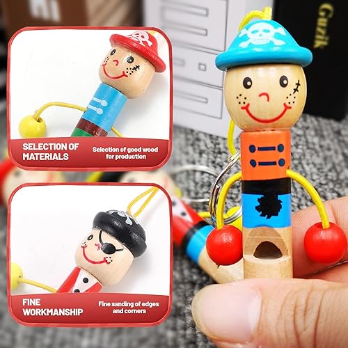 Fischietto Bambini,Yiyifor 10 Pezzo Fischietto per Bambini in Legno,Fischietti Compleanno Bambini,Strumento per Imparare la Musica dei Bambini,per Riunioni,Giochi,Intrattenimento,Festival - Ysert