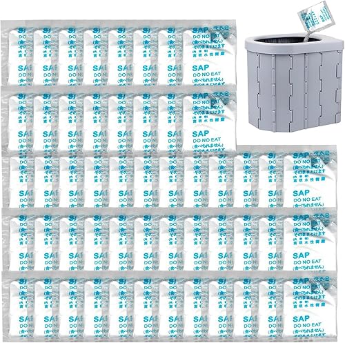 Gel Assorbente per Cacca E Urina da 50 Pezzi, Gel Assorbente per WC Portatile, Polvere di Urina Multiuso per Feci, Coagulante per Toilette, Coagulanti Multifunzionali per Cacca per Campeggio, Viaggi - Ysert