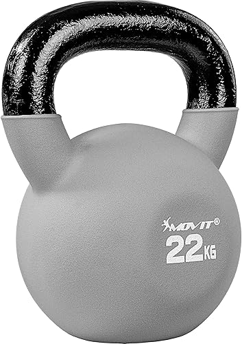Kettlebell PRO in Ghisa Con Rivestimento in Neoprene - 12 Varianti da 2 a 24 kg, Testato per Sostanze Nocive, Peso a Sfera Oscillante - Ysert