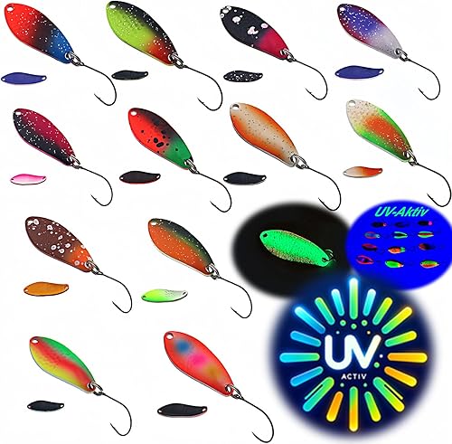 Messeneuheit 2024 - Set di spoon per trote, ultra leggero (selezionabile 2,5 g/1,7 g), accessori per la pesca alla trota - Ysert