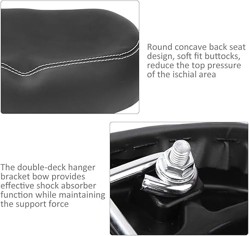 Sella per Bicicletta Senza Naso Sella per Bici per Uomo Nero Donna Universale Allarga Senza Seggiolino per Bici Nasale Sostituzione della Sella Ciclismo Sory per Mountain Road - Ysert