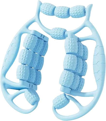 Rullo muscolare a mano per le gambe rulli per gambe rulli per gamba di cellulite 24 ruote strumenti di massaggio per il collo golfista, Bianco - Ysert