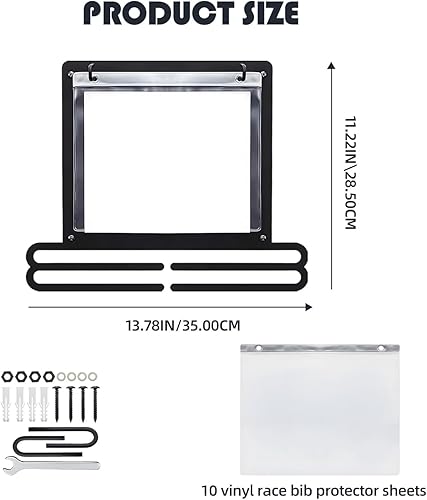 Medagliere da Parete in Metallo - Espositore Porta Medaglie e Pettorale da Gara - Appendi Medaglie da Muro per Atleti, Sportivi, Runner, Ginnastica, Nuoto - Ysert