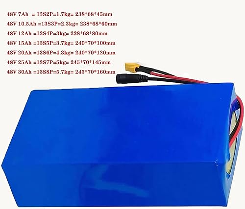 48V Ebike Batteria, Batteria Per Bici Elettrica 48V 7Ah 10.5Ah 12Ah 15Ah 20Ah 25Ah 30Ah Batteria Al Litio Per 1000W 750W 500W, Per Bici Elettrica, Scooter, Con Caricabatterie - Ysert