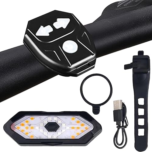 Luce per bici a LED - Faro per bicicletta ricaricabile tramite USB, Faro per bici impermeabile | Luce posteriore per bicicletta impermeabile con telecomando wireless, luci anteriori e posteriori per c - Ysert