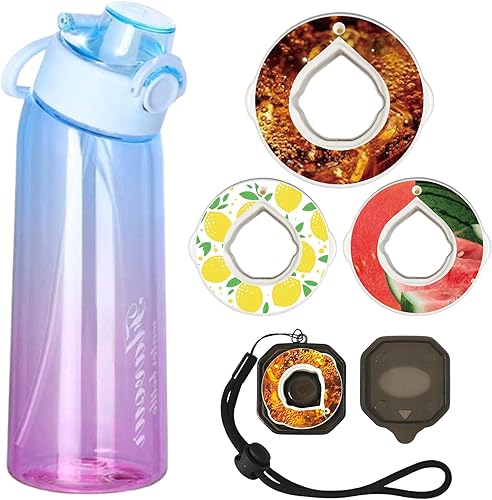 Borraccia aromatizzata, compatibile con Air Up, 900 ml, a prova di perdite, senza BPA, con 3 capsule aromatiche, infrangibile e lavabile in lavastoviglie (giallo soleggiato) - Ysert