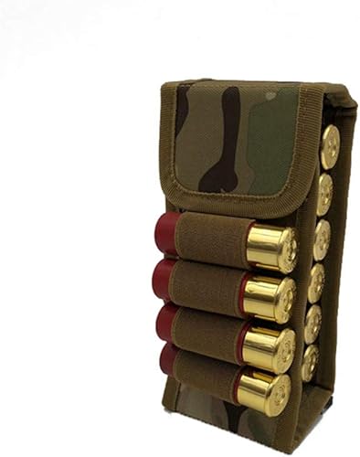 Tactical Molle 16-Hole Bullet Bags, 16 Rounds 12G Buttstock Shotgun Shell Holder Ammo Bag for Bullets Hunting - Ysert