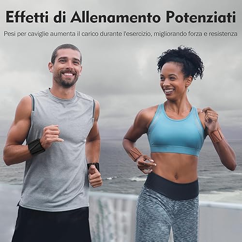 SUNYA Pesi da caviglia per donne e uomini - Set di 2 pesi da polso (2x0,45/0,5 kg) - Bracciale regolabile con pesi in silicone, perfetto per lo yoga e il pilates, la danza, la danza - Ysert