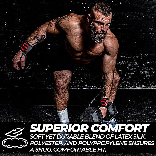 FIGHTSENSE Polsini Palestra-Fasce da polso per il sollevamento pesi,18” cinghie da polso di qualità premium con anello per il pollice per uso intensivo -Polsiere Gym Uomo Donna Professionali - Ysert