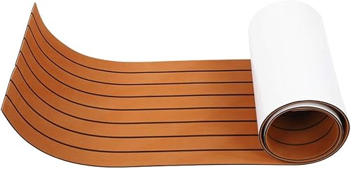 Pavimento per Barca in Schiuma Eva, Pavimento per Barca in Mare Finto Teak Autoadesivo, Tappetino per Ponte Marino per Barca a Motore Camper Yacht Kayak Tavola da Surf - Ysert