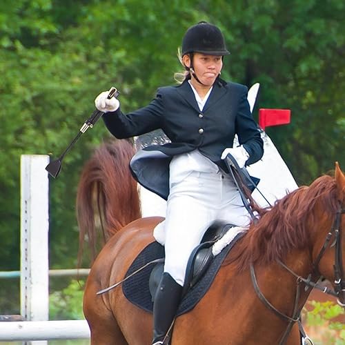 Frusta da Equitazione - Frusta per Equitazione A Frusta | Frusta per Cavallo con Pelle PU | Frusta per Cavallo in Pelle PU | Equitazione in Pelle con Manico Antiscivolo | Accessories da Equitazione - Ysert